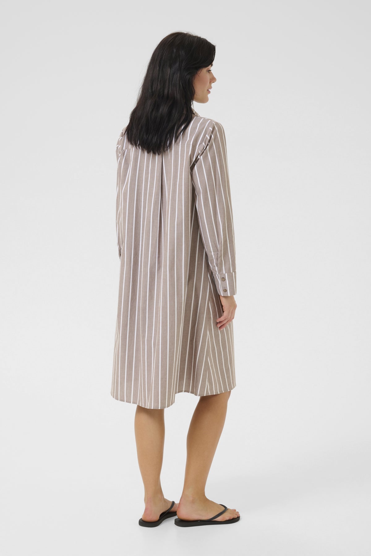 KionaMW Long Dress Walnut Striped - 10705136