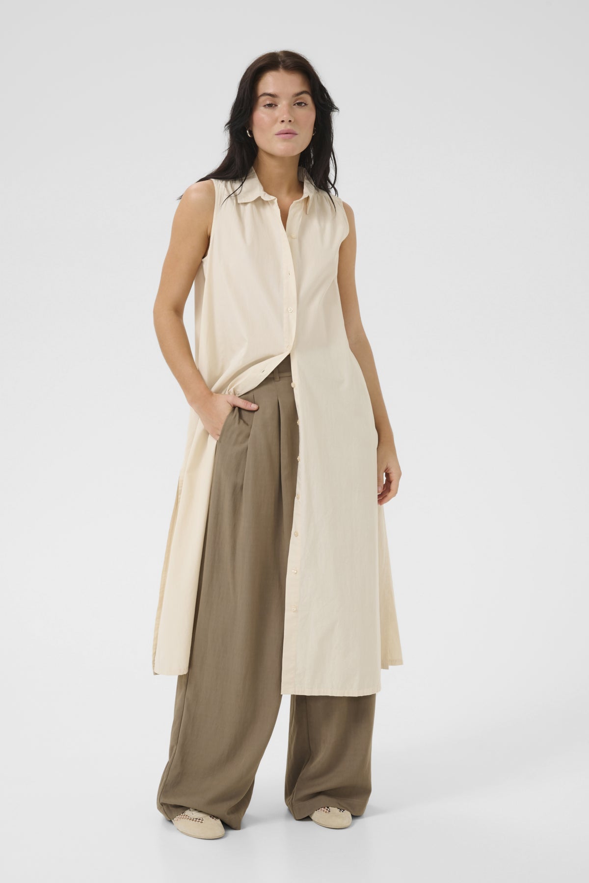 SunnaMW Sleeveless Dress Almond milk - 10705148