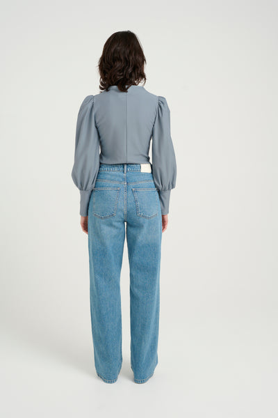 RifaGZ puff blouse Grey blue - 10904986 Thumbnail