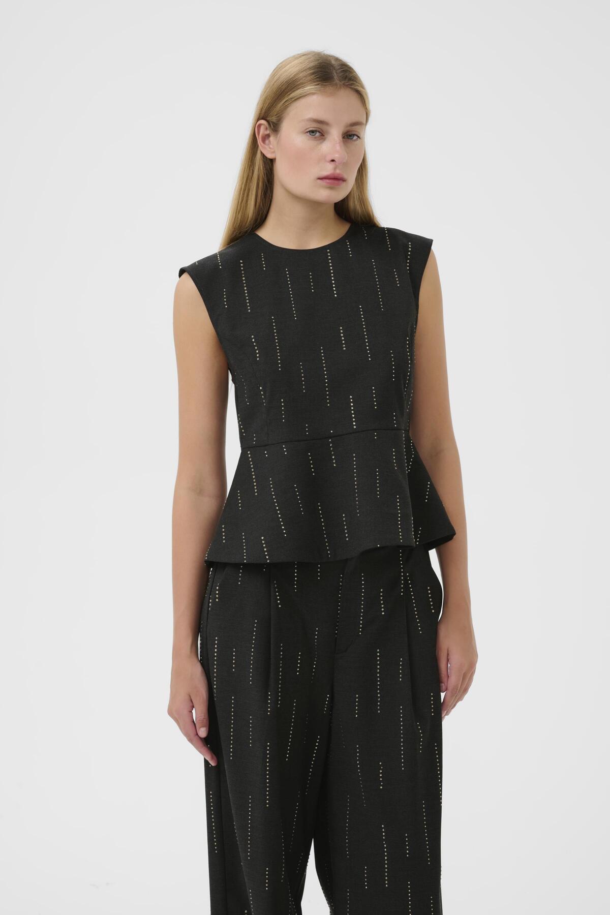 GZadira peplum top Dark grey melange - 100494 - 10910709