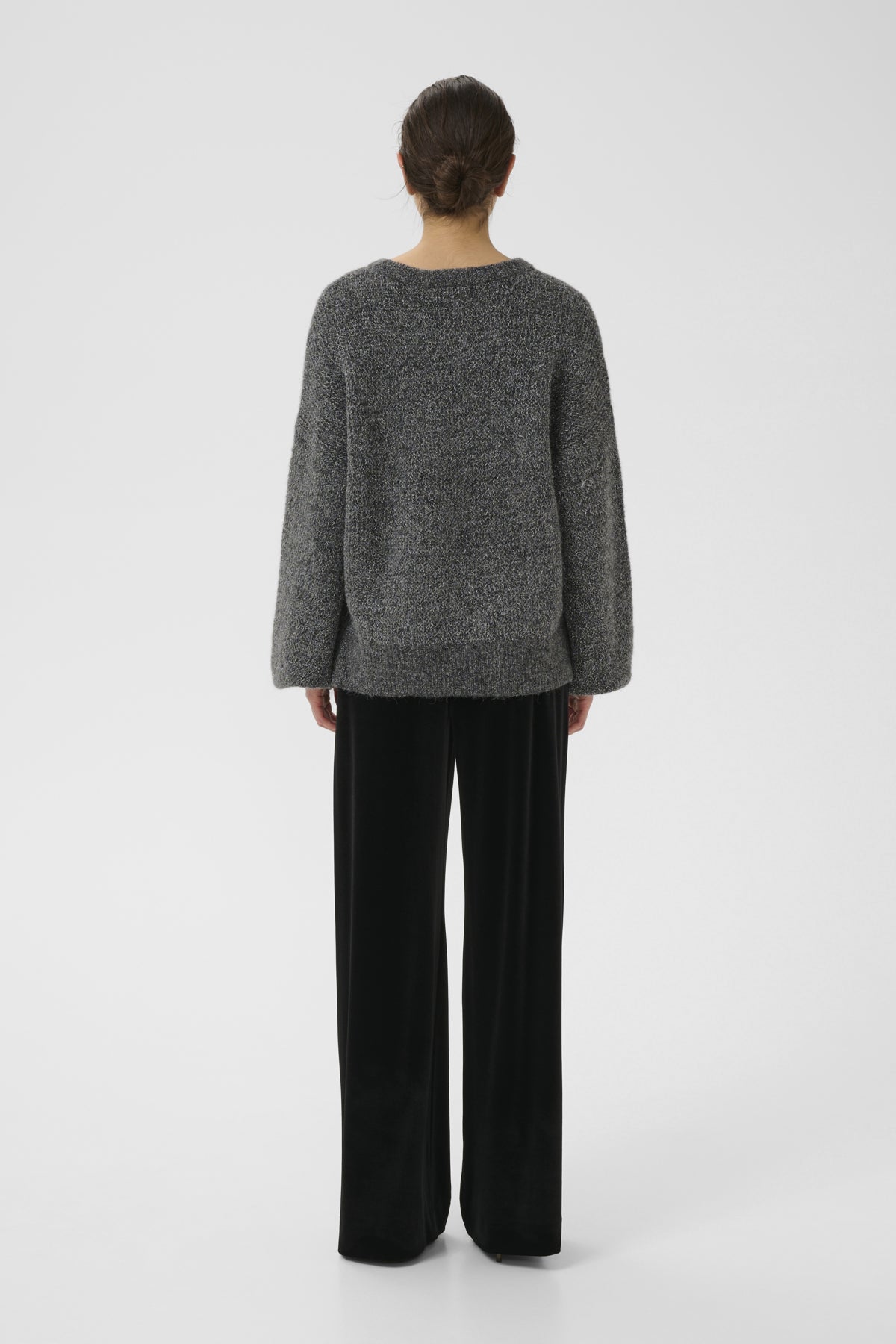 GZalpha shimmer pullover Charcoal melange with lurex - - 10910816