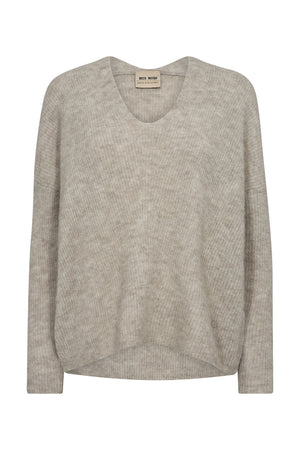 MMThora V-Neck Knit Feather Gray - 153900