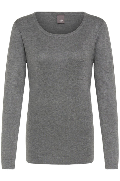 IHMAFA ROUND LS Dark grey melange - 20102553 Thumbnail