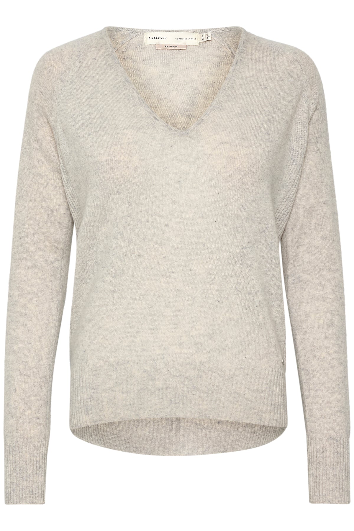 Lukka V-neck Pullover Premium New Light Grey Melange - 30104240