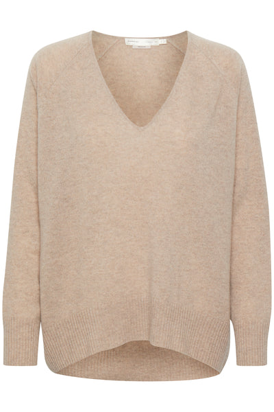Lukka V-neck Pullover Premium BEIGE MELANGE - 30104240 Thumbnail