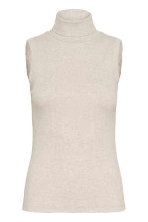 DagnaIW Melange Rollneck Top ECRU - 30107007