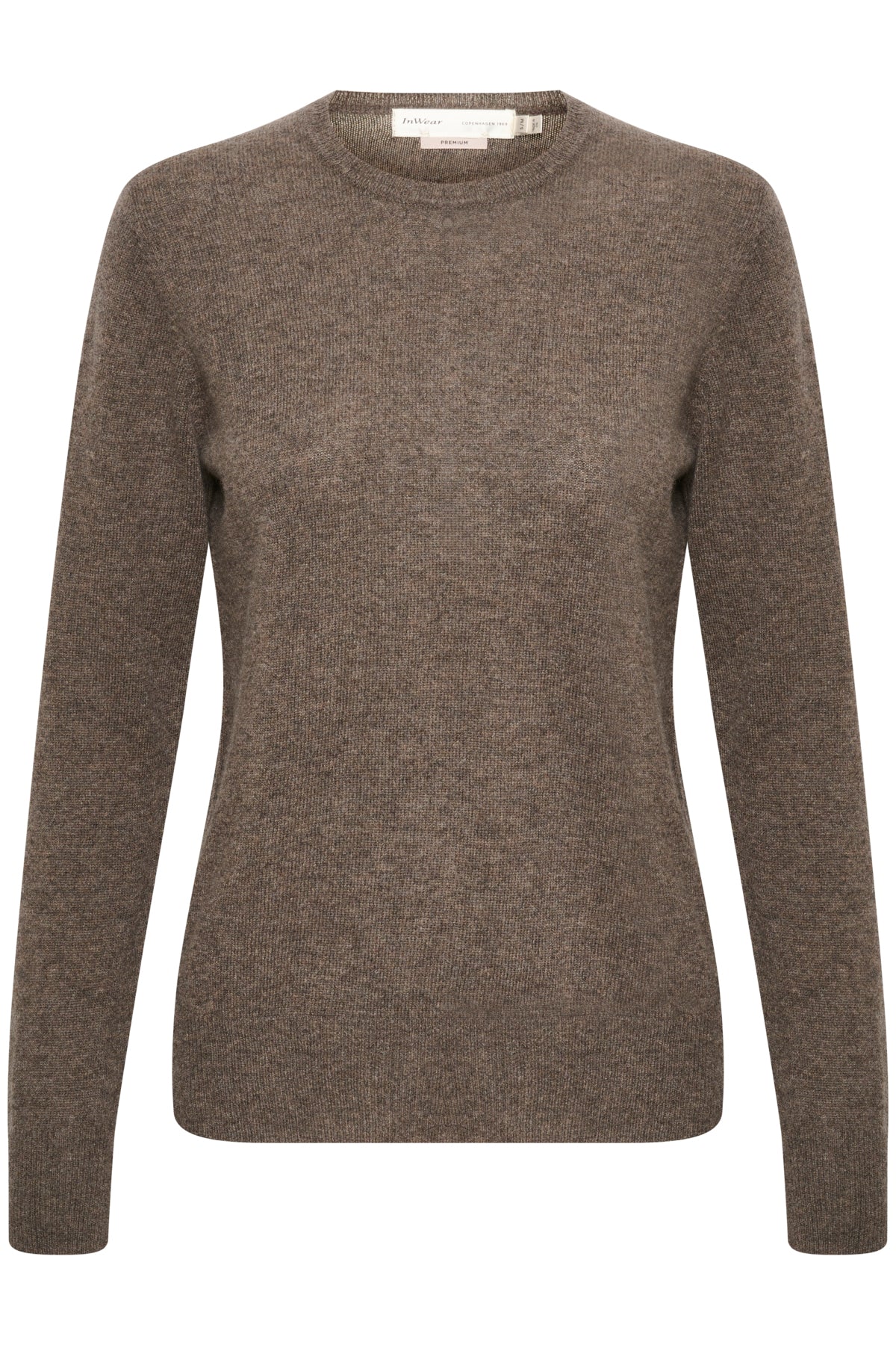 LukkaIW Crew-neck Pullover Brown Melange - 30107629