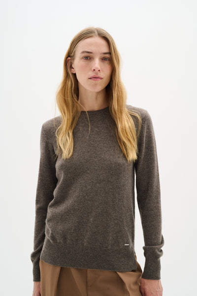 LukkaIW Crew-neck Pullover Brown Melange - 30107629 Thumbnail