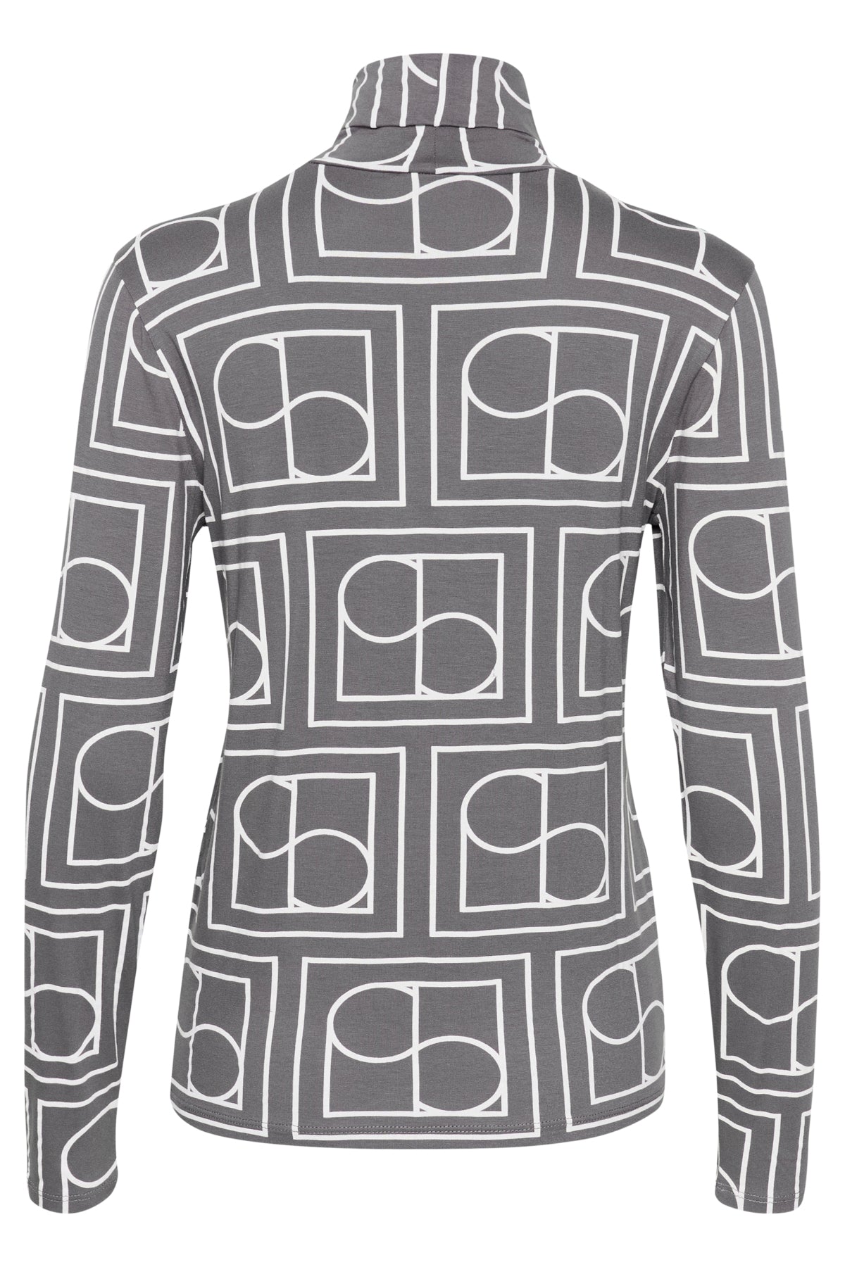 SLHanadi Printed Rollneck LS Dark Gray w White Monogram - 30405647