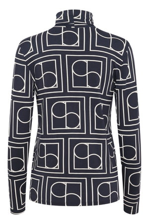 SLHanadi Printed Rollneck LS Navy Monogram Print - 30405647