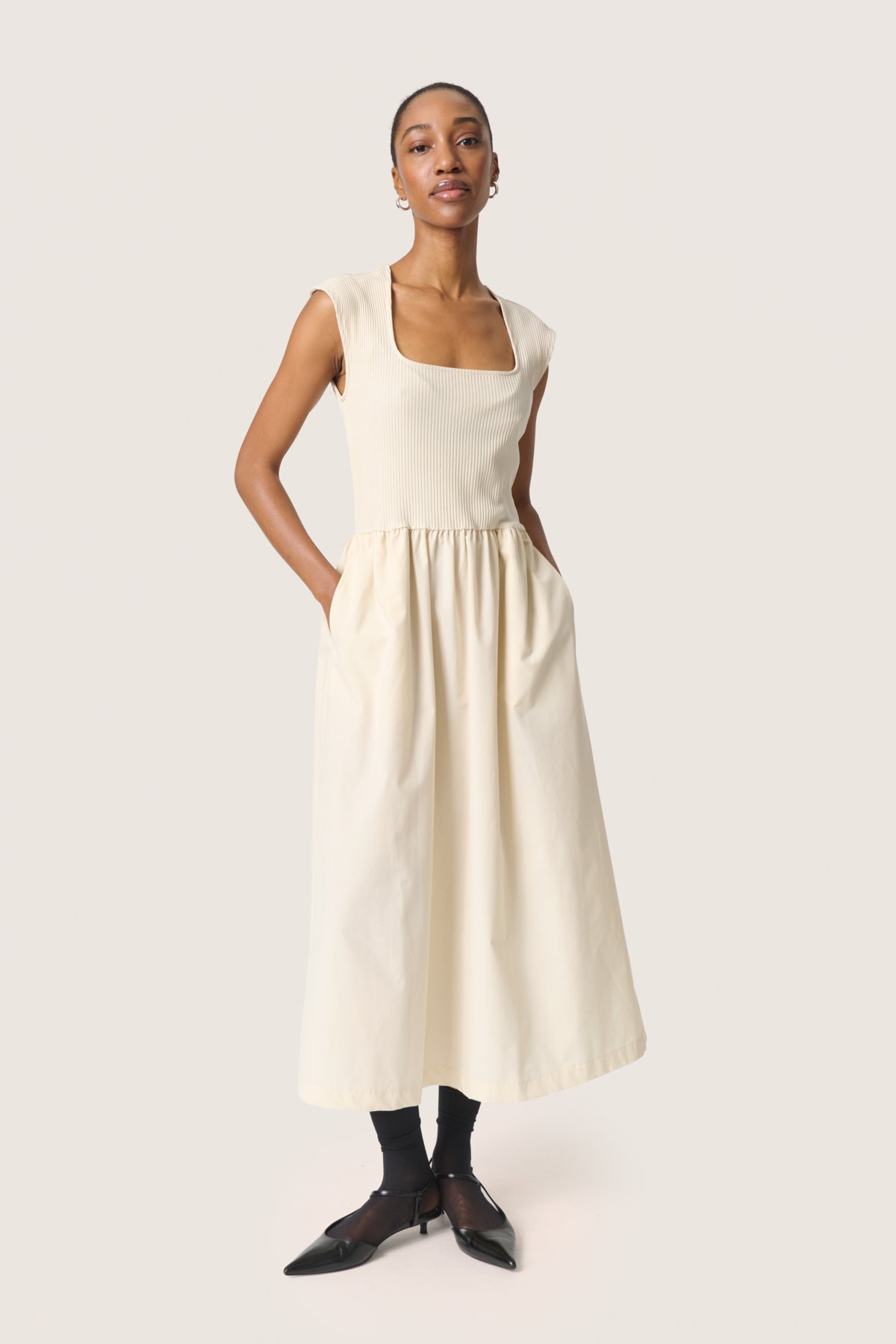 SLSimone Phoebe Dress Oatmeal - 30407490