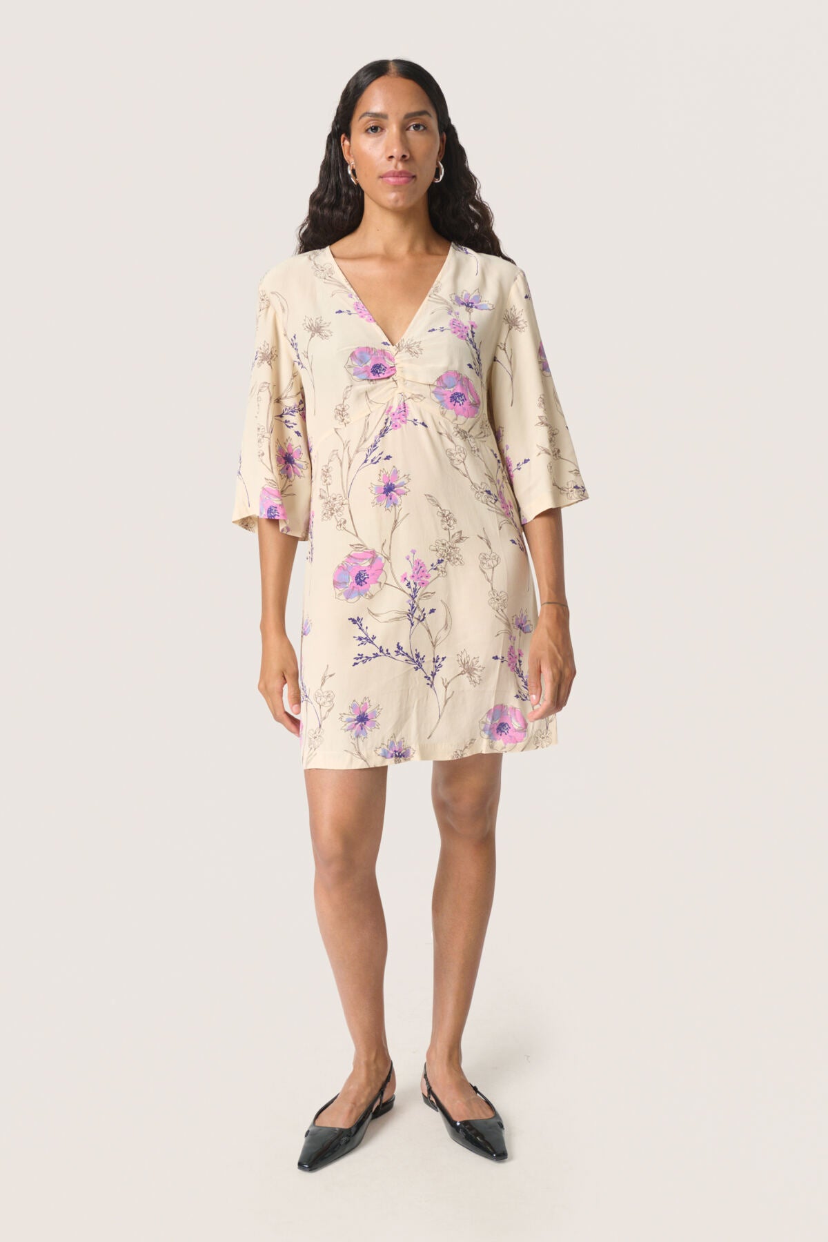 SLNaoma Dress SS Whitecap Gray Floral Print - 30408373