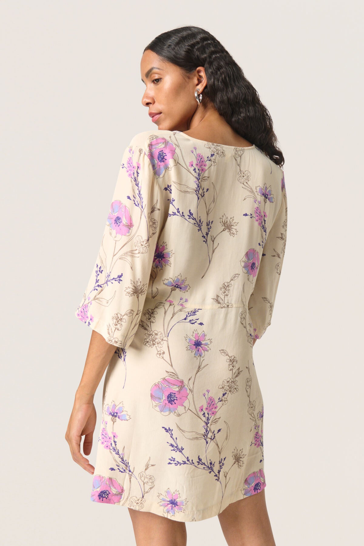 SLNaoma Dress SS Whitecap Gray Floral Print - 30408373