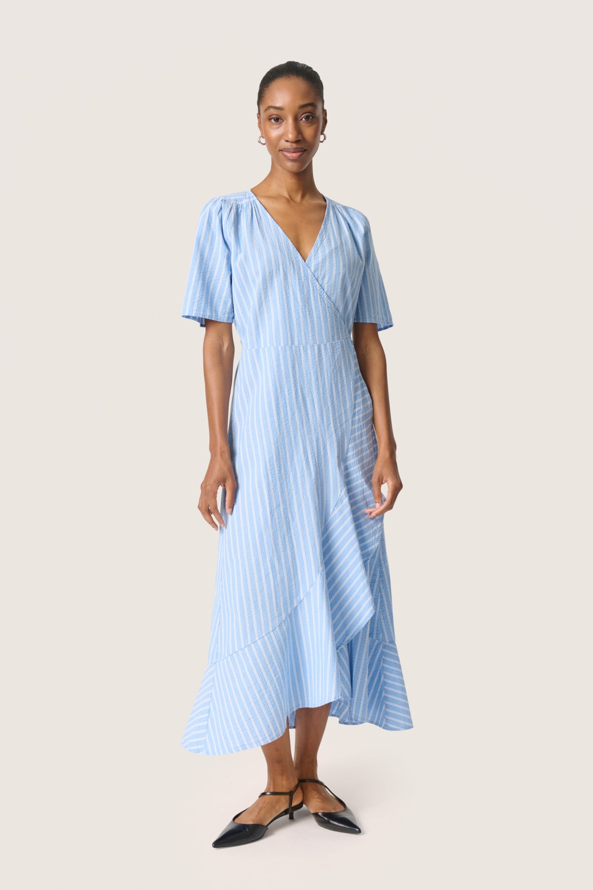 SLAnvitte Karven Dress SS Vista Blue with White Stripe - 30408461