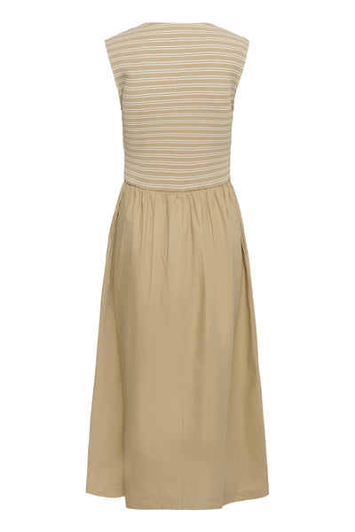 SLSimone Phoebe Striped Dress Travertine - 30408674 Thumbnail