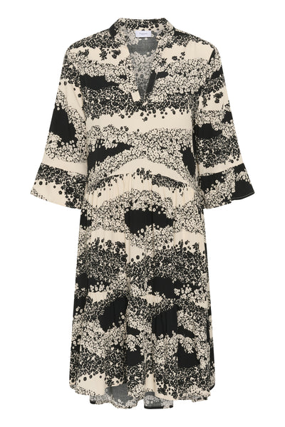 EdaSZ Dress Black Wavy Flowers - 30510220 Thumbnail