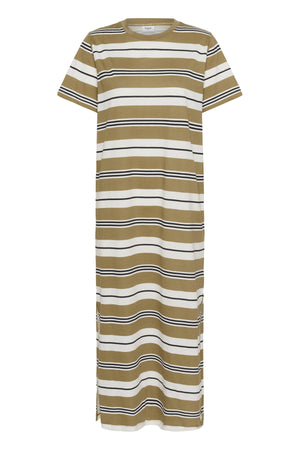 FariaSZ T-Shirt Dress Kelp Ice Black Stripe - 30513436