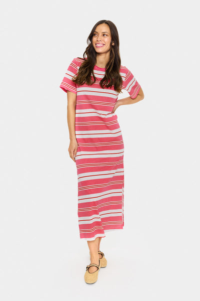 FariaSZ T-Shirt Dress Pink Ice Red Stripe - 30513436 Thumbnail