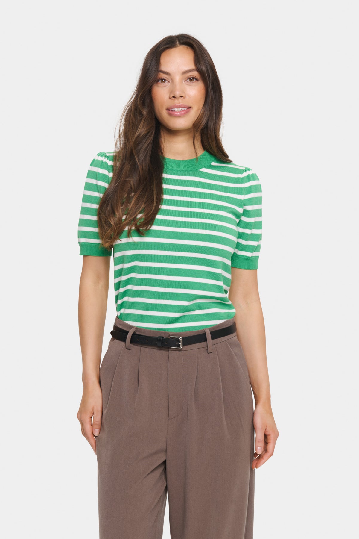 MilaSZ SS Striped Pullover Greenbriar Ice Stripe - 30513768