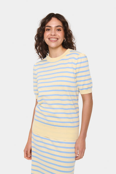 MilaSZ SS Striped Pullover Lemon Hydrangea Stripe - 30513768 Thumbnail