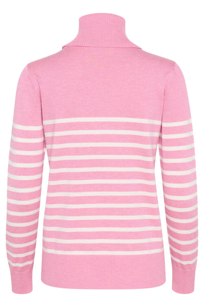 MilaSZ St. Rollneck Pullover Sea Pink Mel/Ice Stripe - 30513772 Thumbnail