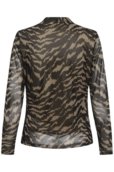 MiggaSZ Wrap Blouse Black Shifted Strokes - 30514842 Thumbnail