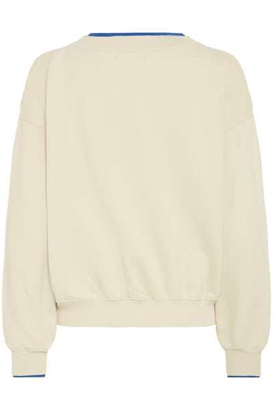 BASIMONA SWEAT Birch w. Olympia Blue - 50405055 Thumbnail