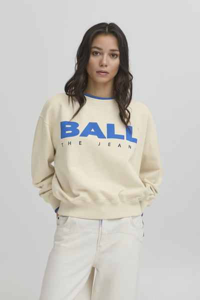 BASIMONA SWEAT Birch w. Olympia Blue - 50405055 Thumbnail