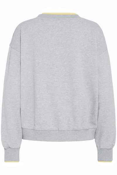 BASIMONA SWEAT Medium Grey Melange w. Lemon - 50405055 Thumbnail