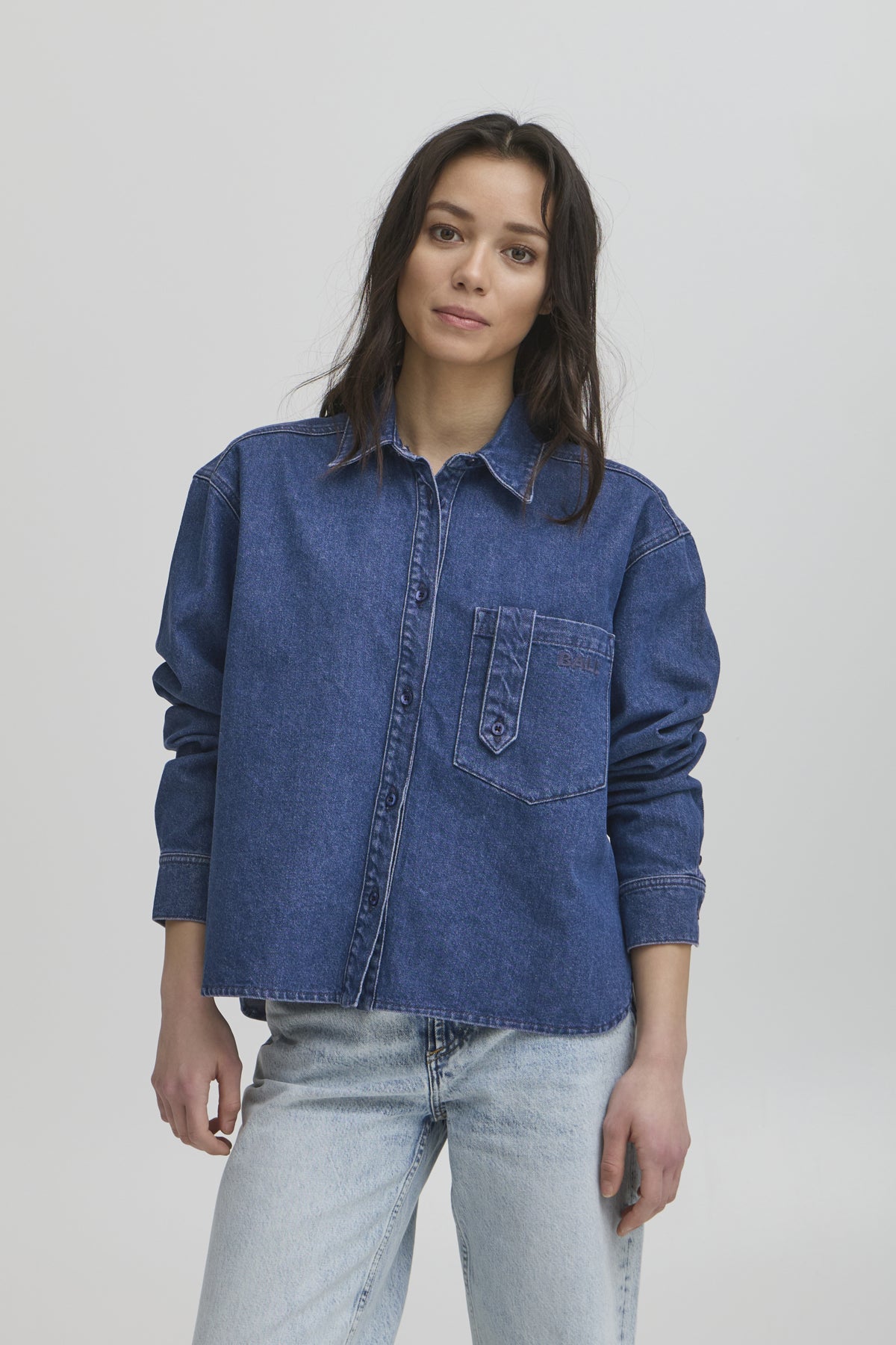 BABIANCA DENIM SHIRT MEDUIM BLUE WASH - 50405375