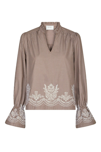 AMARA STRIPED EMB CAMEL - 166705 Thumbnail