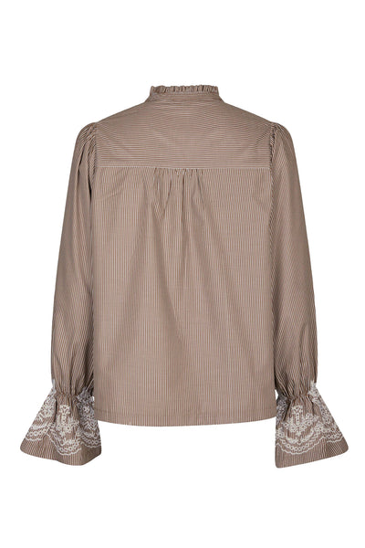 AMARA STRIPED EMB CAMEL - 166705 Thumbnail