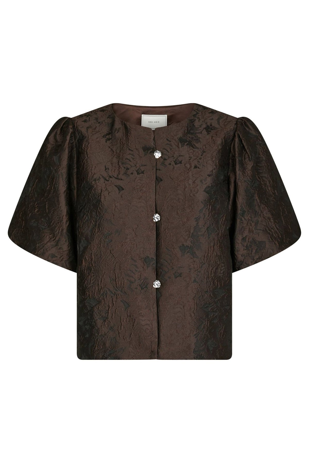 Aisa Brocade Blouse Dark brown - 166369