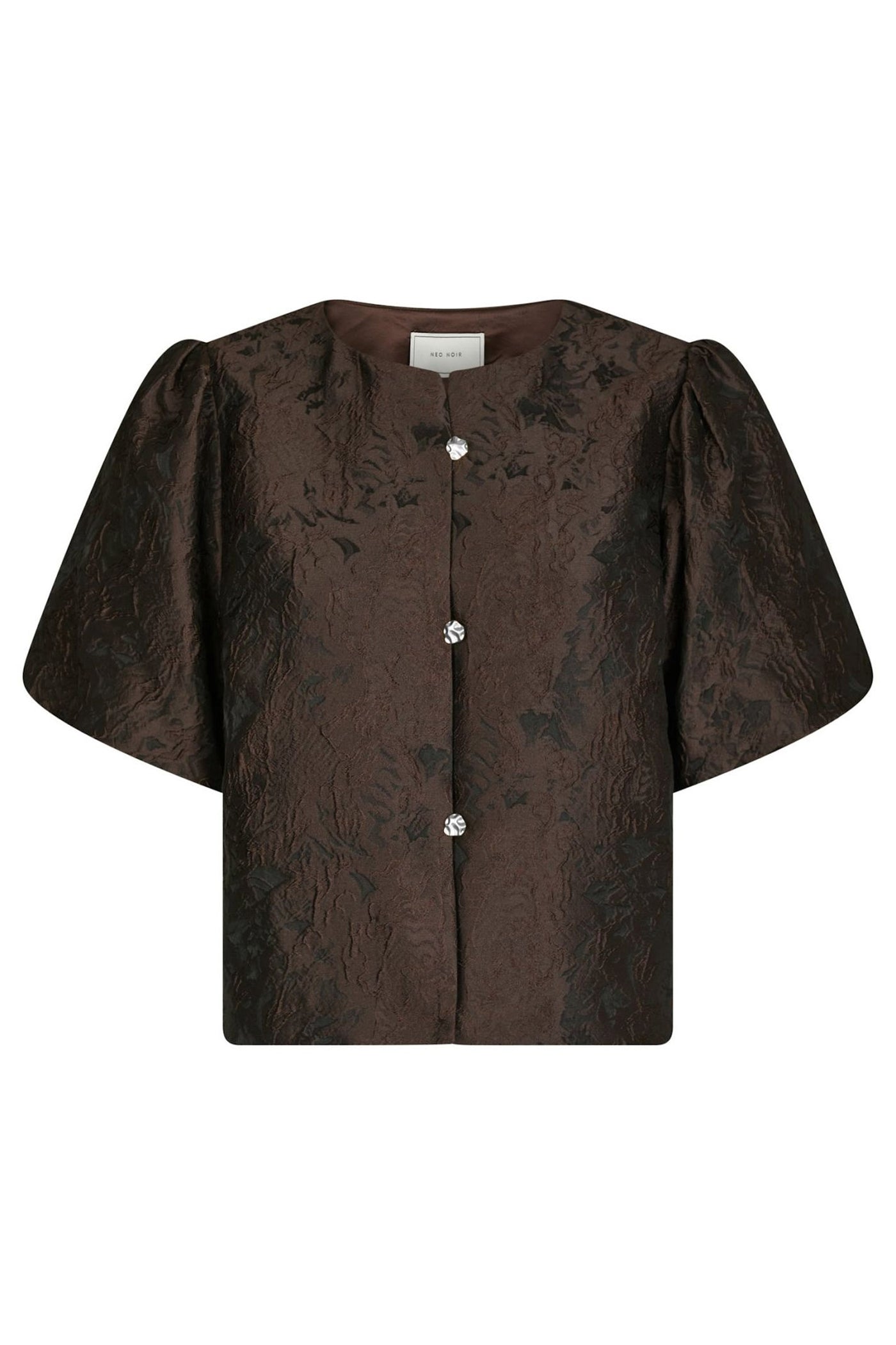 Aisa Brocade Blouse Dark brown - 166369