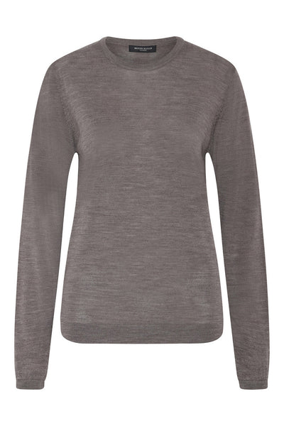 CharleneBBRound Neck knit Concrete Melange - BBW4182 Thumbnail