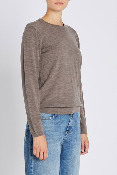 CharleneBBRound Neck knit Concrete Melange - BBW4182 Thumbnail