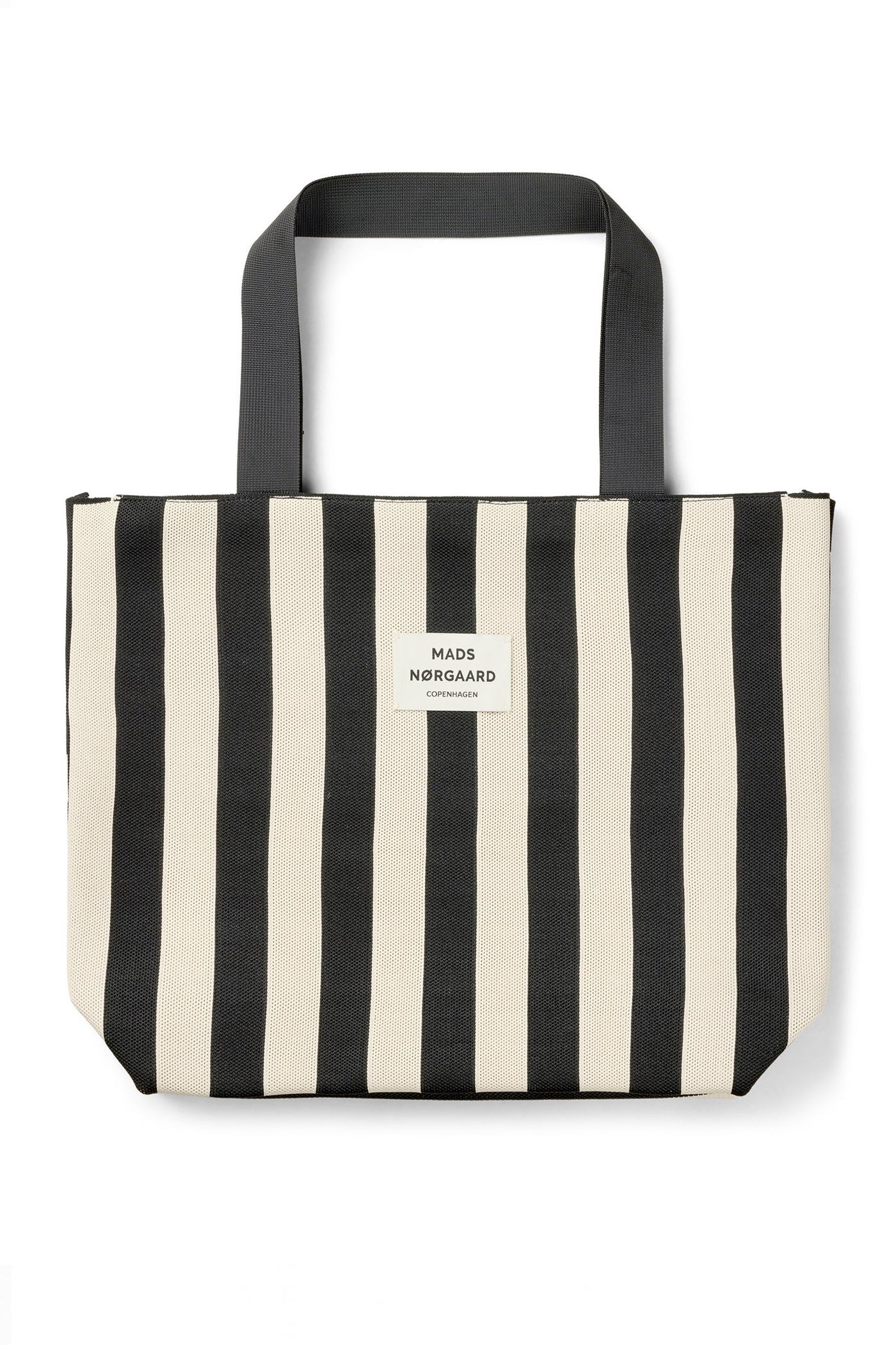 Knit Stripe Tote Bag Black - 205183