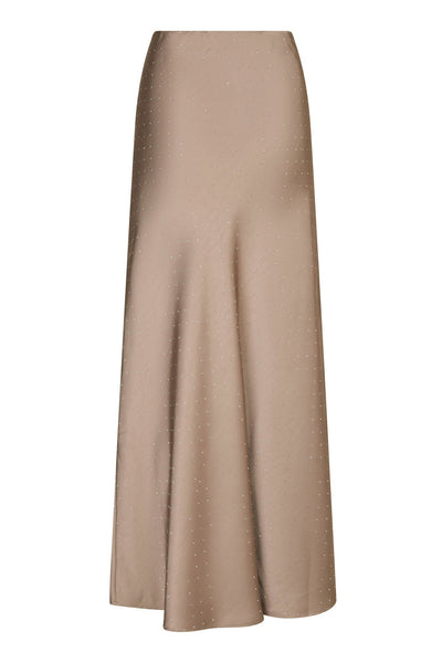 Viso Heavy Sateen Bedaz Skirt DARK TAUPE - 166890 Thumbnail