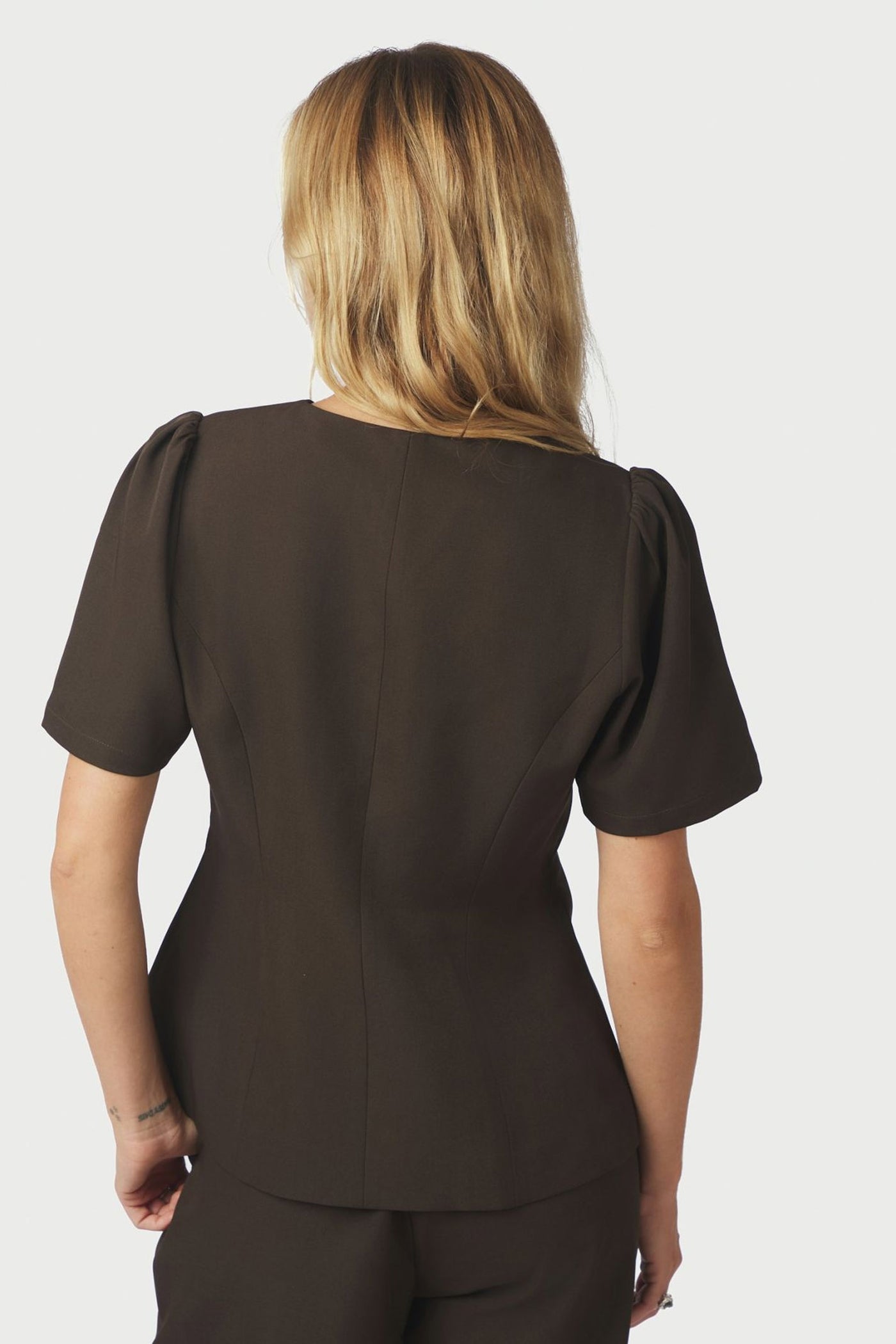 Jules Structure Blouse Dark brown - 165065