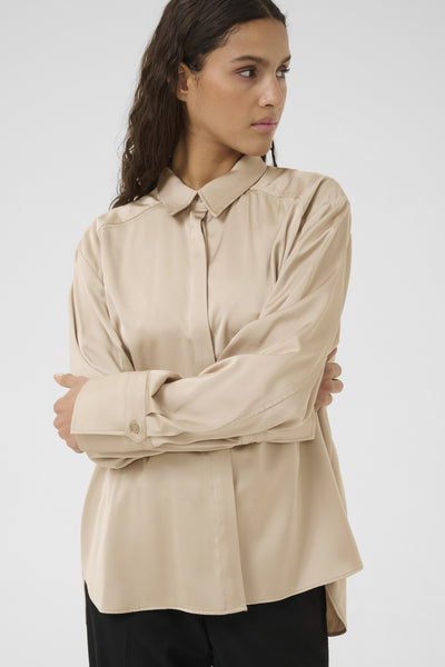 KBThorun Shirt Simply Taupe - 10105417 Thumbnail