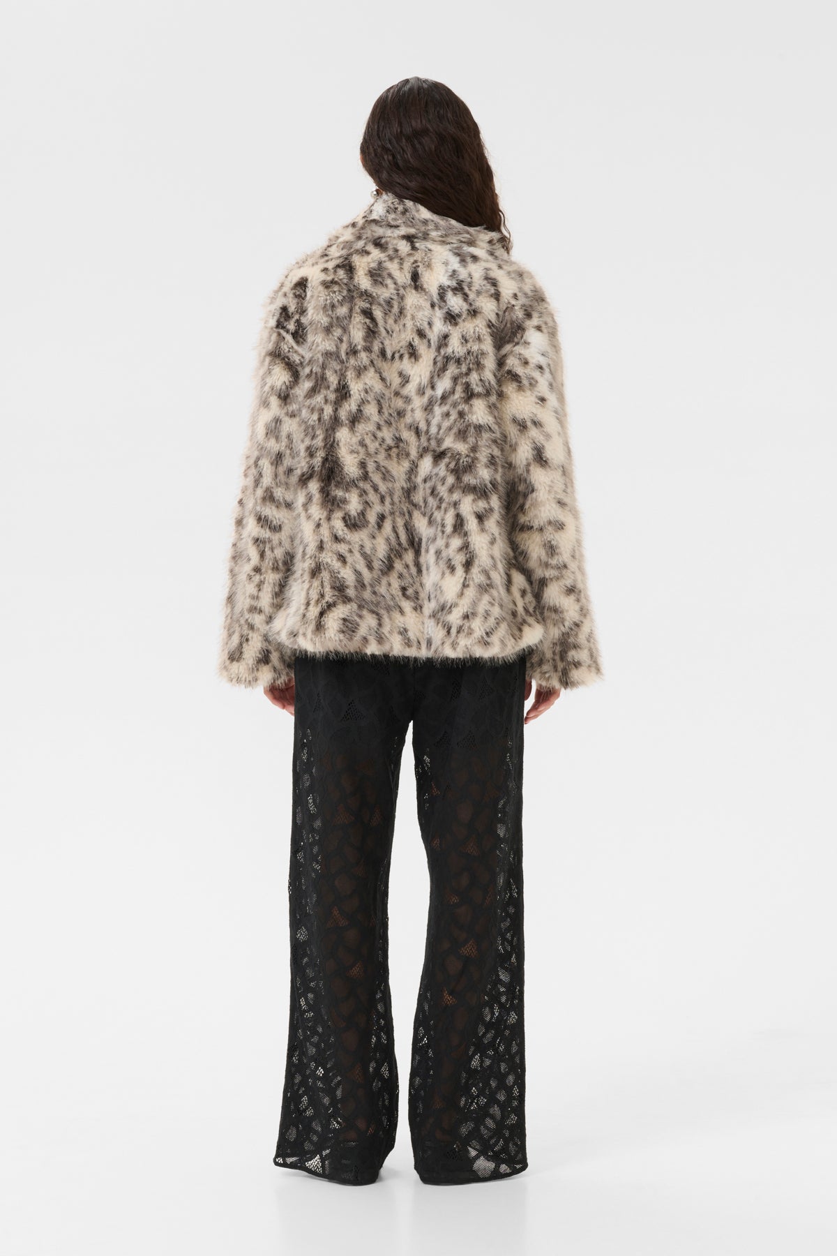 KBAmira Fur Coat White and Black Fur - 10105526