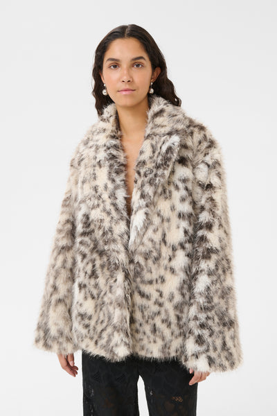 KBAmira Fur Coat White and Black Fur - 10105526 Thumbnail
