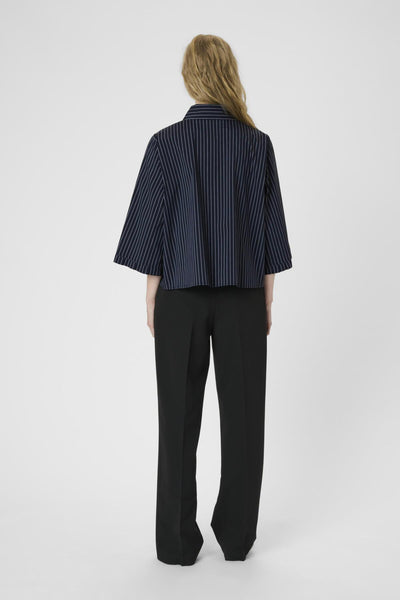 KBAmy Silke Blouse Inkwell stripe - 10105536 Thumbnail