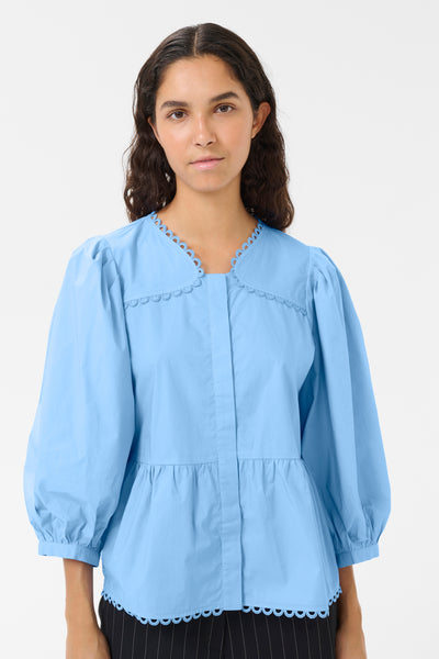 KBAnnabelle Nette Blouse DELLA ROBBIA BLUE - 10105537 Thumbnail