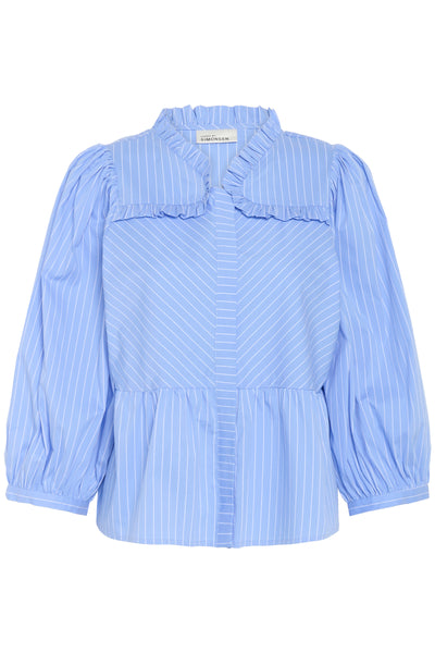 KBAmy Nette Blouse Della Robbia Blue Stripe - 10105538 Thumbnail