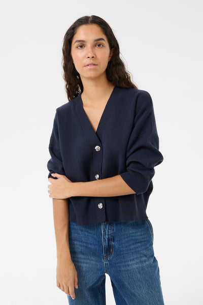 KBAntonella V-Neck Cardigan Inkwell - 10105544 Thumbnail