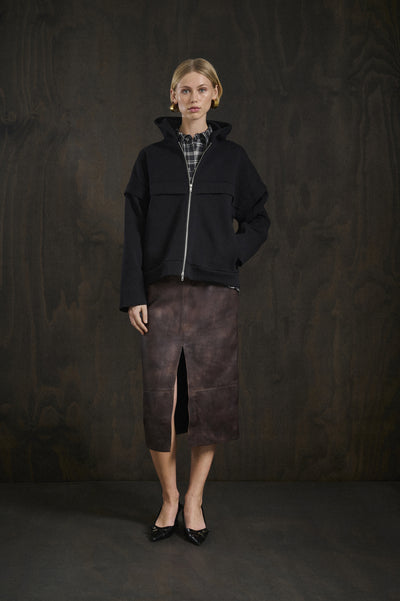 KBBrooklyn Leather Skirt 10105660 Bracken Thumbnail