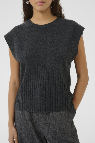 KBBerenice Waistcoat Dark Gray Melange - 10105676 Thumbnail