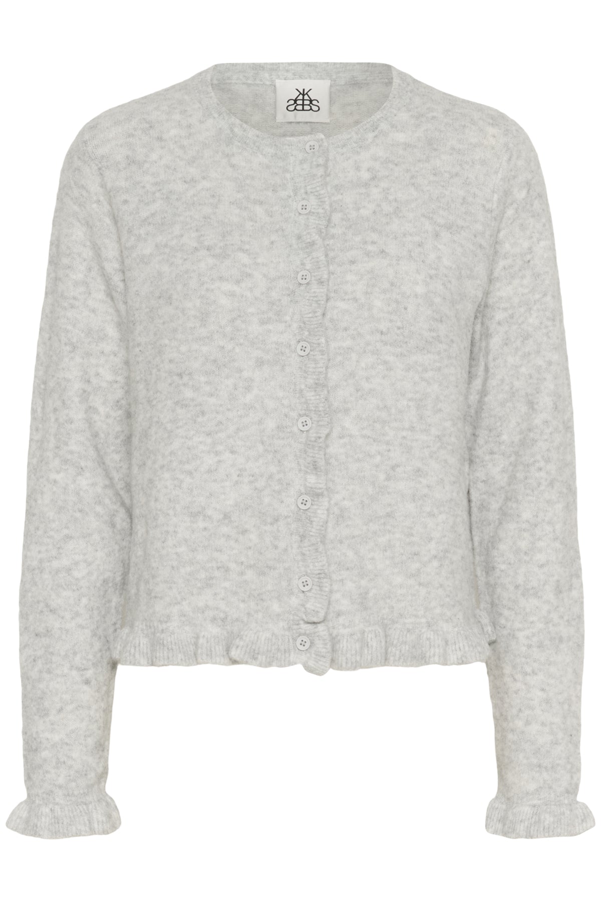 KBNoabelle Frill Cardigan Opal Gray Melange - 1638011 - 10105751