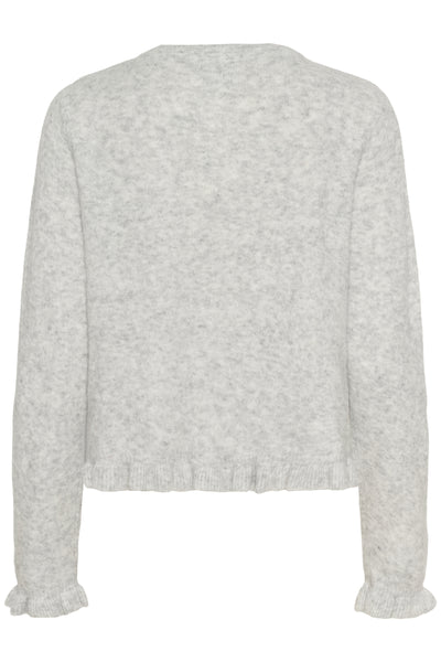 KBNoabelle Frill Cardigan Opal Gray Melange - 1638011 - 10105751 Thumbnail